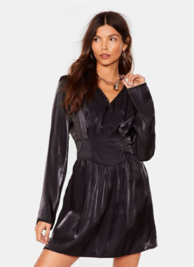 Shimmer Mini Shirt Dress